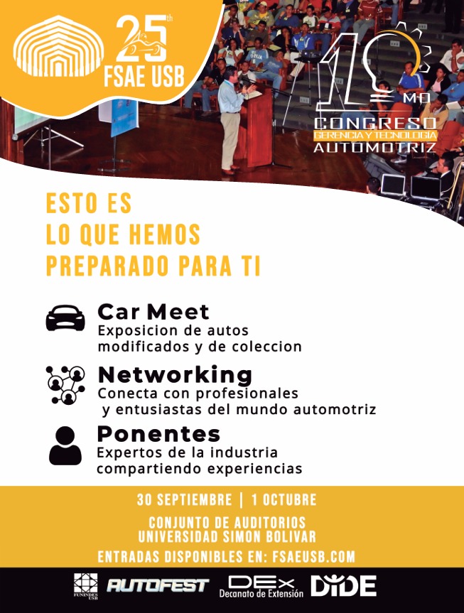 La USB realizará la 10ma edición del Congreso de Gerencia y Tecnología Automotriz: ¿cómo comprar las entradas?