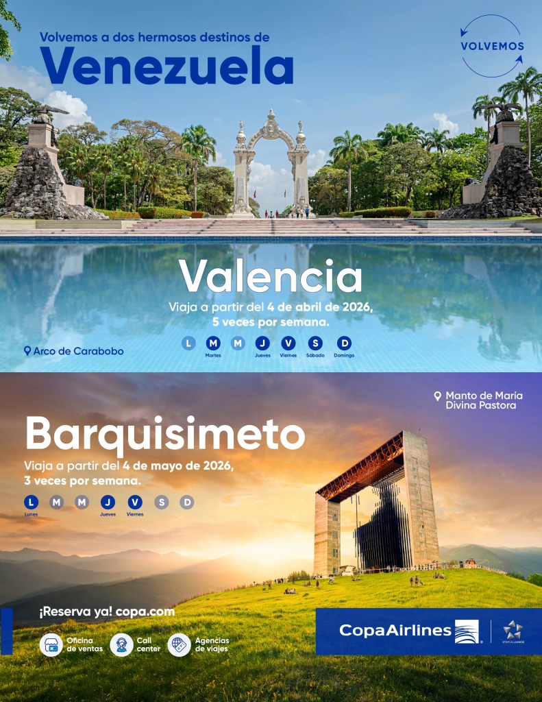 Copa Airlines anuncia vuelos directos a Valencia y Barquisimeto: ¿cuánto cuesta el pasaje?